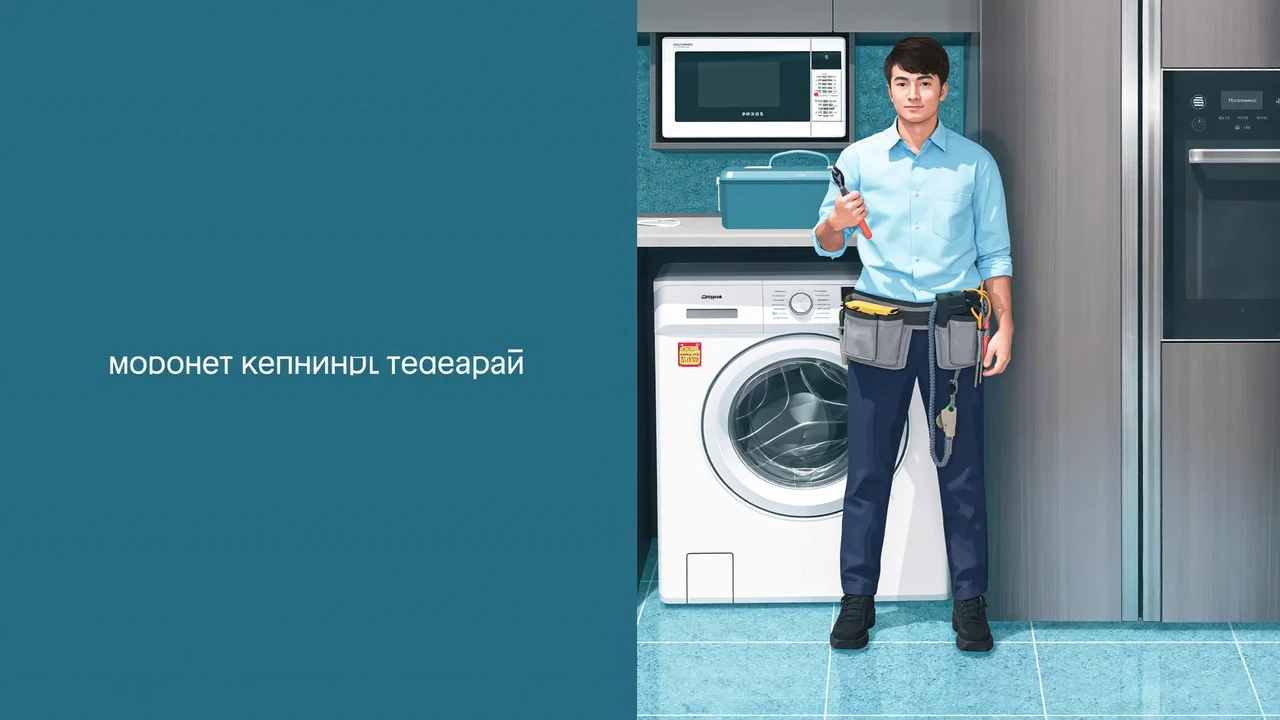 Ilustrație conceptuală: atelier de reparații electrocasnice cu scule aranjate ordonat